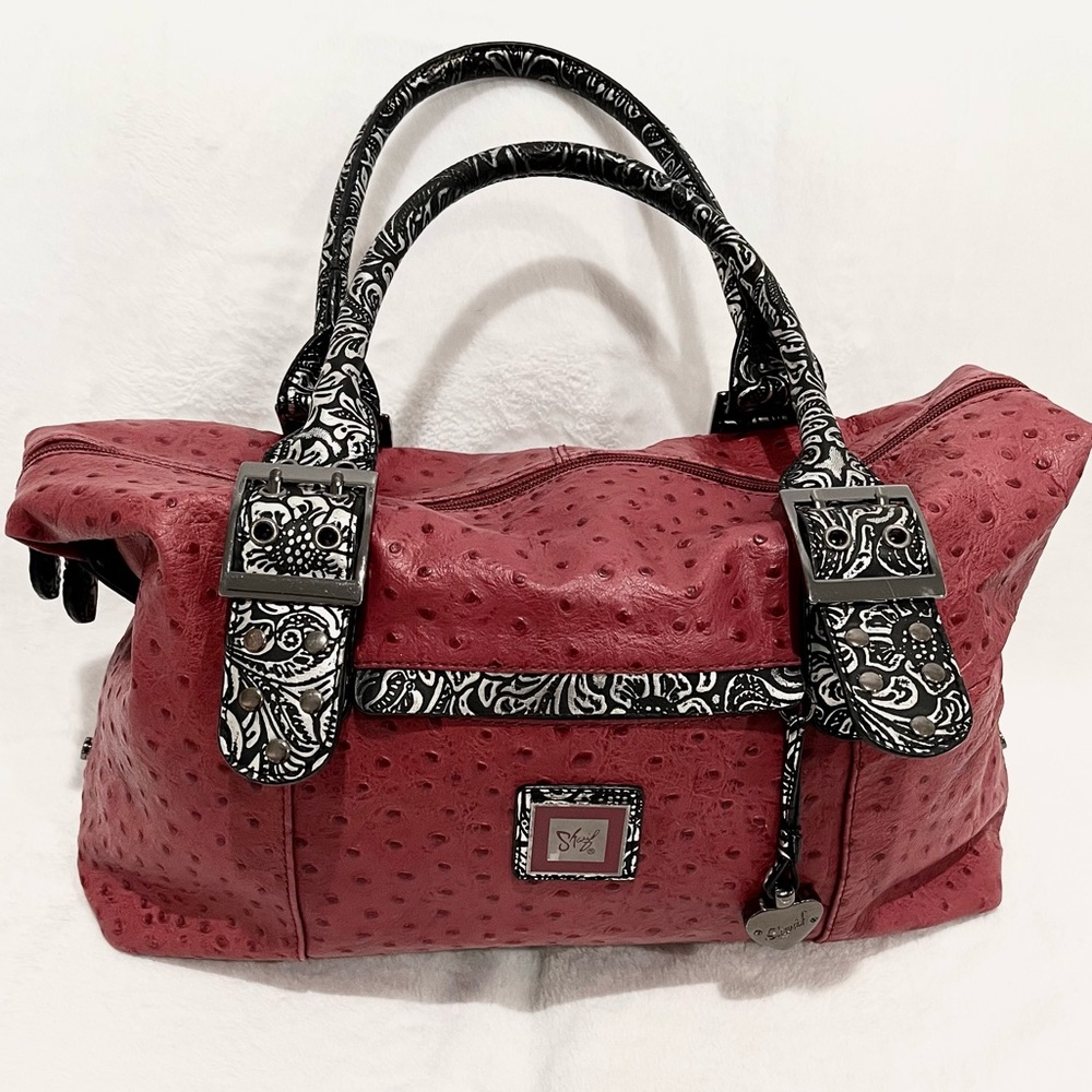 Sharif Rare Vintage Burgundy with Black/Silver Trim Satin Orange Interior NWOT